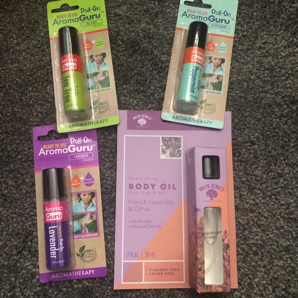 Aroma Guru & Bolero Aromatherapy Set of 4 Body Oils